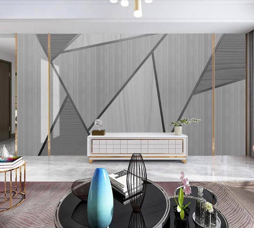 3D Grey Geometric Stitching 1906 Wall Murals