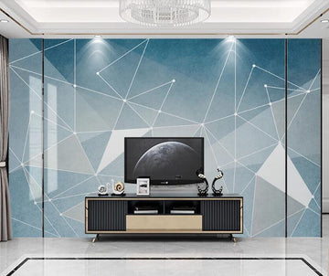 3D Blue Light Dot Connectionr 1904 Wall Murals