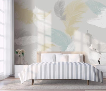 3D Elegant Colored Feathers 1888 Wall Murals