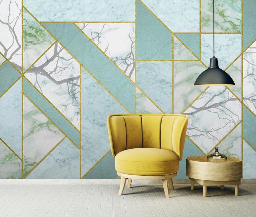 3D Three-color Green Stitching 1883 Wall Murals