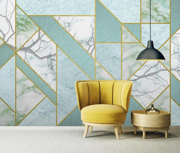 3D Three-color Green Stitching 1883 Wall Murals