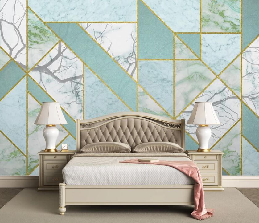 3D Three-color Green Stitching 1883 Wall Murals
