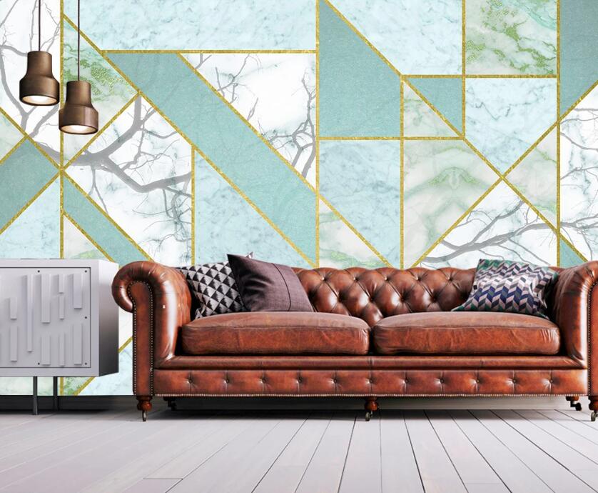 3D Three-color Green Stitching 1883 Wall Murals