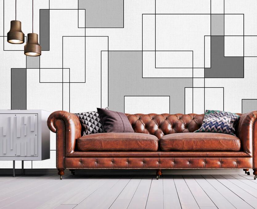 3D Staggered Lines 2323 Wall Murals