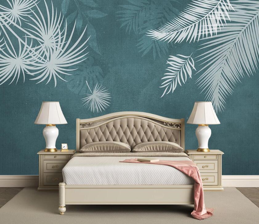 3D White Hard Leaves 2320 Wall Murals