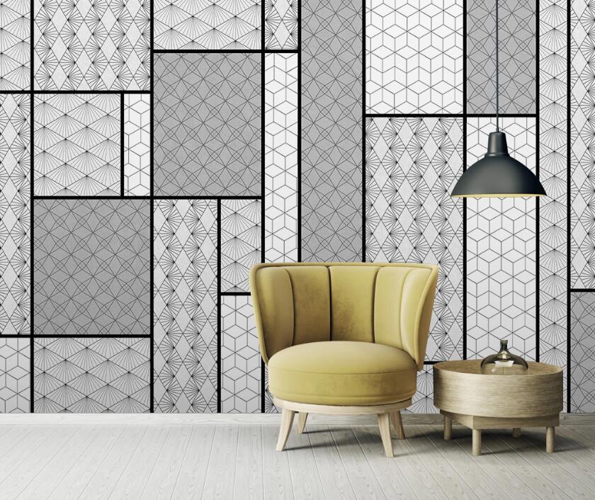 3D Gray Pattern Rectangle 2318 Wall Murals
