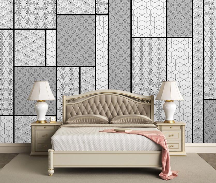 3D Gray Pattern Rectangle 2318 Wall Murals
