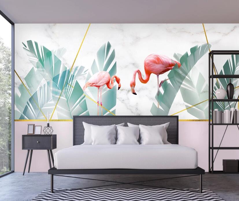 3D Pink Aesthetic Flamingos 2316 Wall Murals