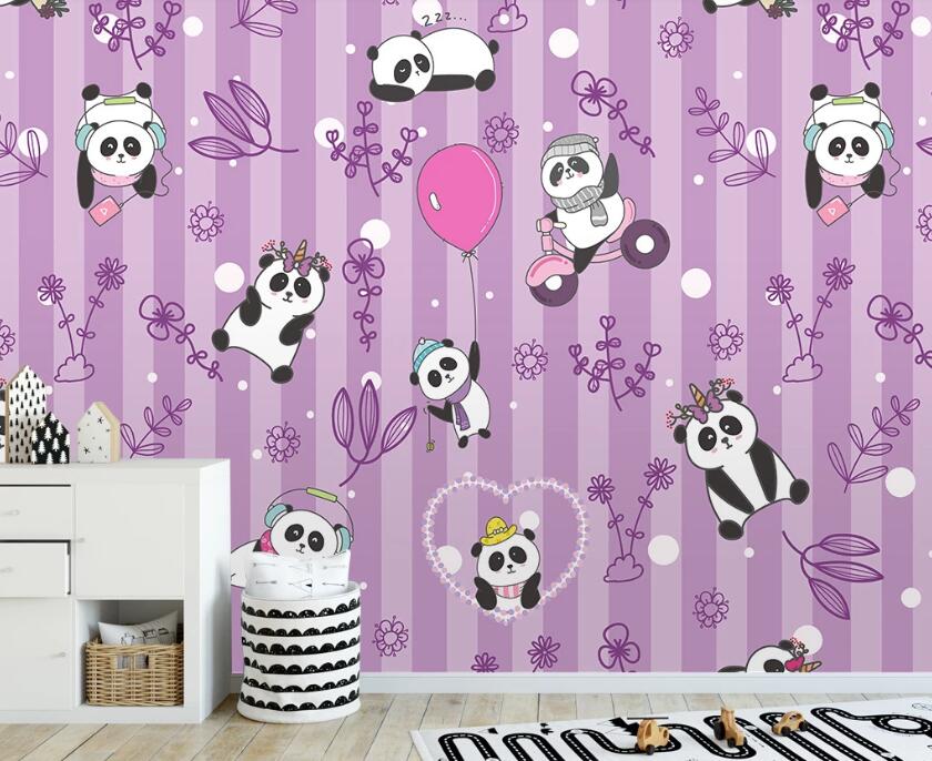 3D Cute Pandas 2314 Wall Murals