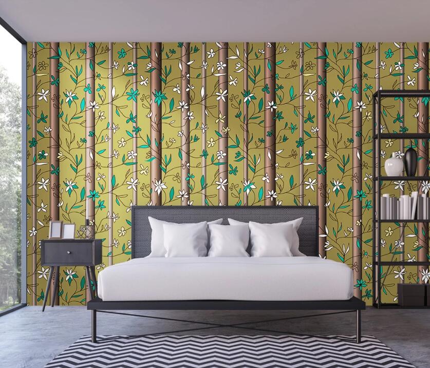 3D Green Leaf Vine Entwined 2308 Wall Murals