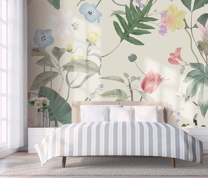 3D Elegant Plants And Flowers 2307 Wall Murals