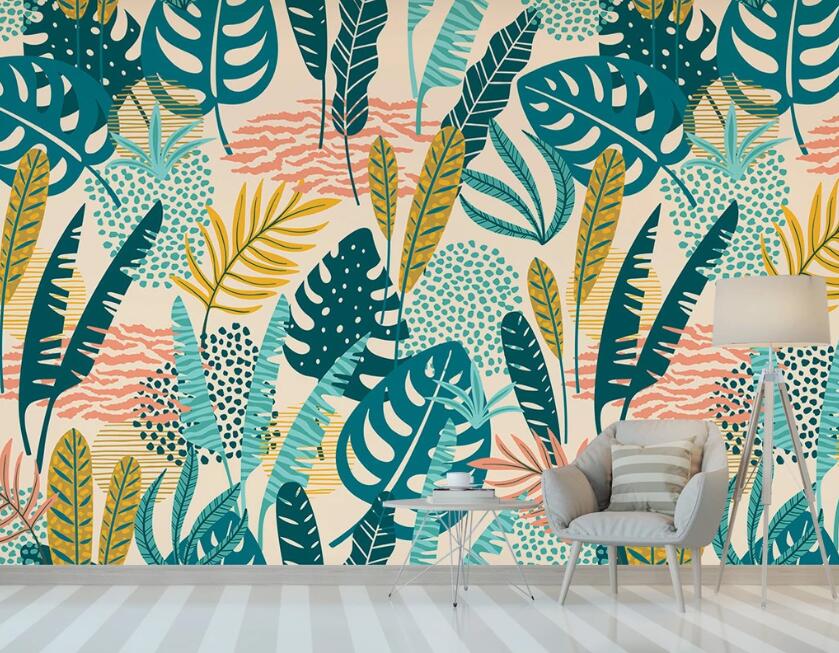 3D Aggregation Of Different Leaves 2305 Wall Murals
