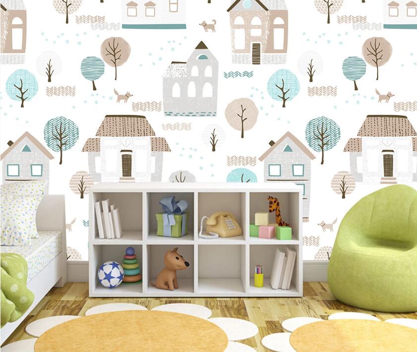 3D Light-colored Fairy Tale Houses 2270 Wall Murals