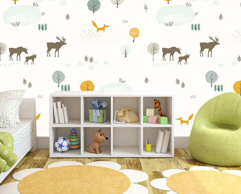 3D Childlike Animals 2238 Wall Murals