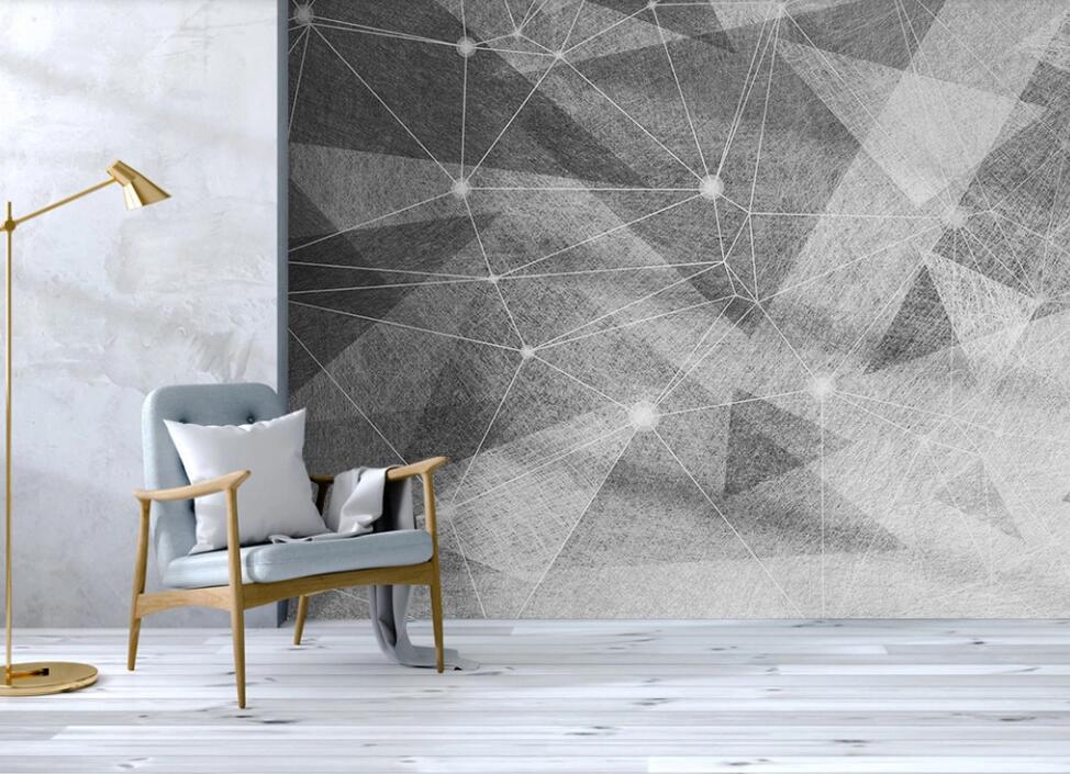 3D Gray Triangle Stack 2221 Wall Murals
