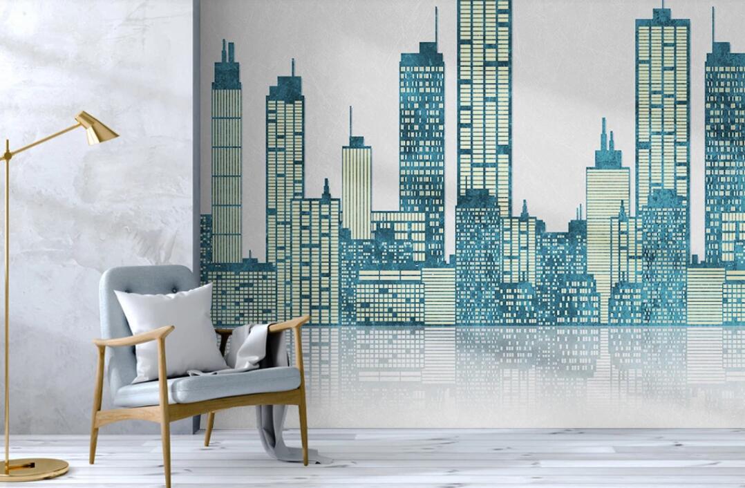 3D Beautiful Technology Buildings 2215 Wall Murals