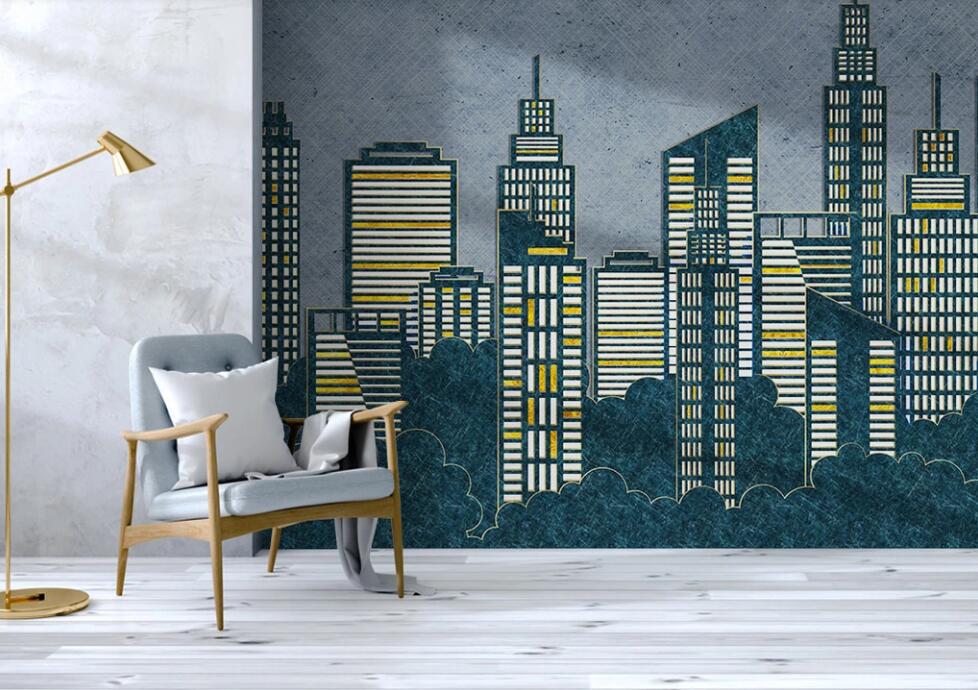 3D Charming Buildings In The Dark 2213 Wall Murals
