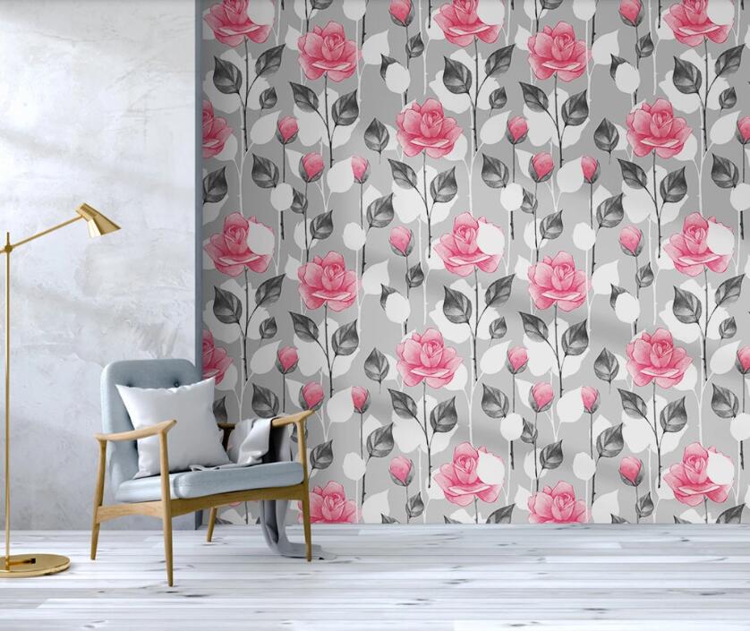 3D Densely Arranged Pink Roses 2201 Wall Murals