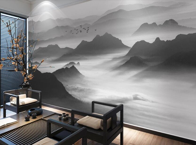 3D Enchanting Mountains In Deep Darkness 2188 Wall Murals