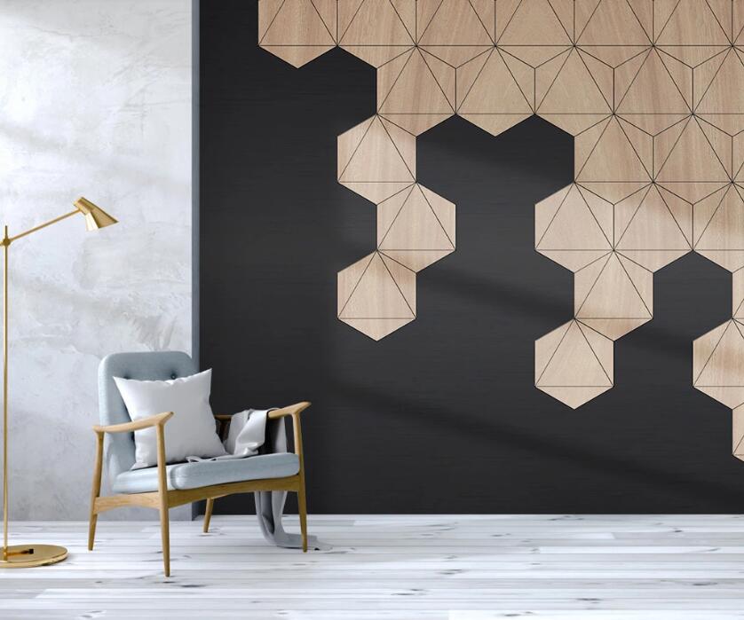 3D Yellow Geometric Arrangement 2169 Wall Murals