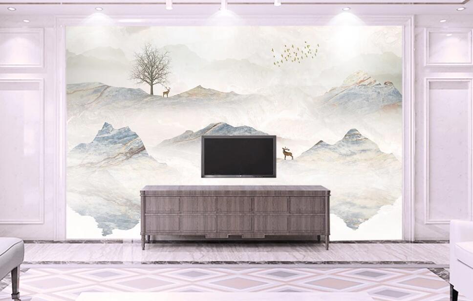 3D Pale Hazy Landscape 2106 Wall Murals