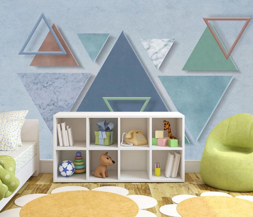 3D Comfortable Color Triangle 2096 Wall Murals