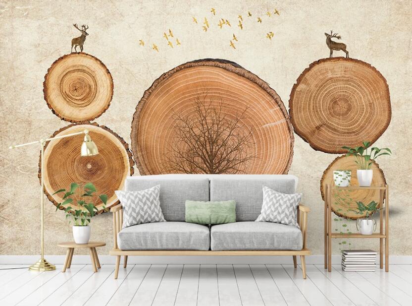 3D Creative Tree Stump Pattern 2094 Wall Murals