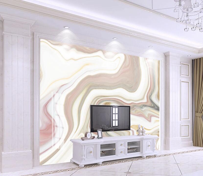 3D Pink White Curved Shape 2091 Wall Murals