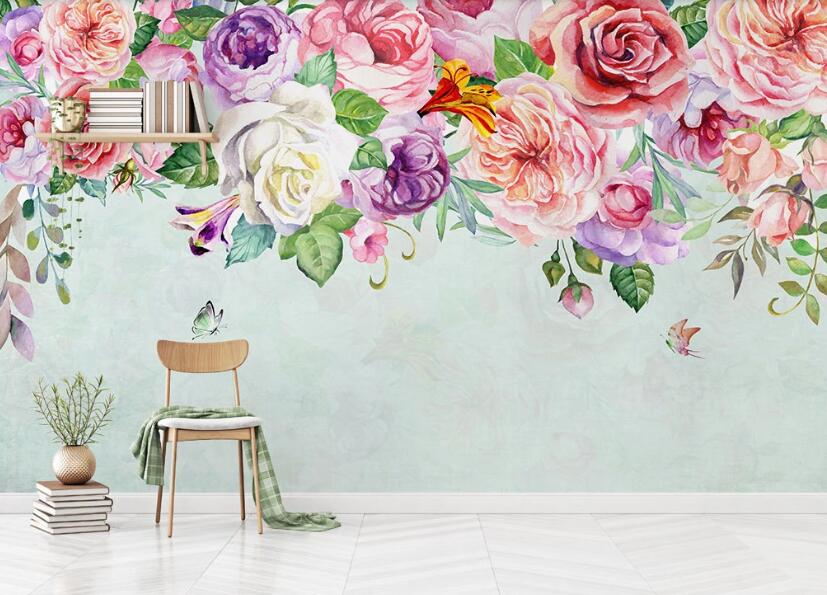 3D Colorful Blooming Flowers 2066 Wall Murals