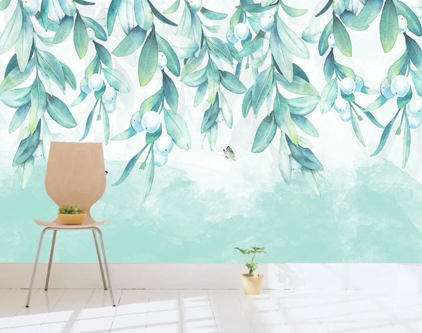 3D Spring Green Leaves 2064 Wall Murals