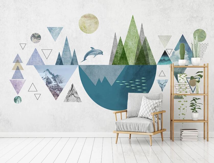 3D Geometric Colorful Pattern 2030 Wall Murals