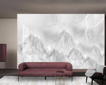 3D Grey Misty Mountain 1246 Wall Murals