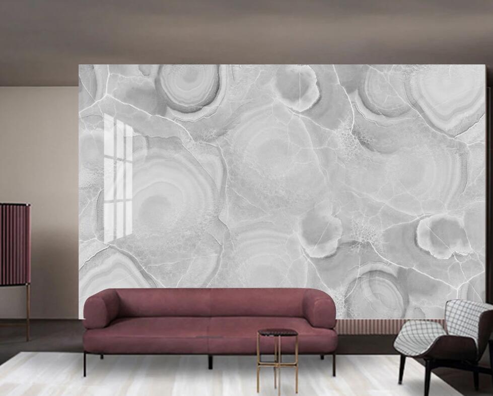 3D Gray Hazy Round 1245 Wall Murals