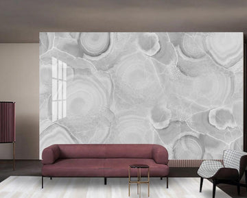 3D Gray Hazy Round 1245 Wall Murals