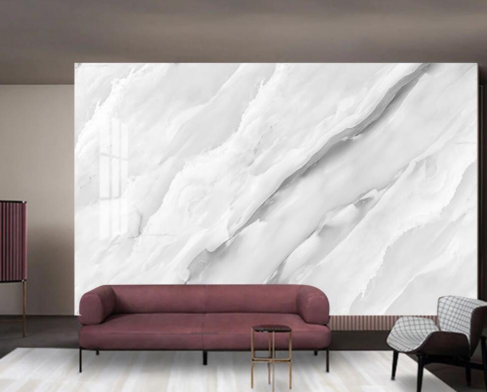 3D Pure White Cascade 1239 Wall Murals