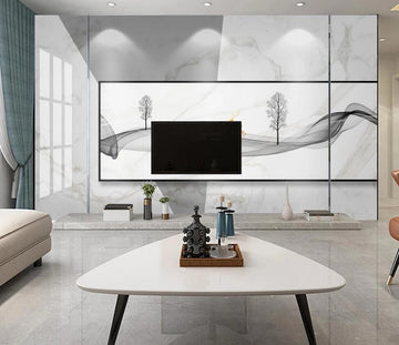 3D Light Ink Ribbons And Trees 1289 Wall Murals