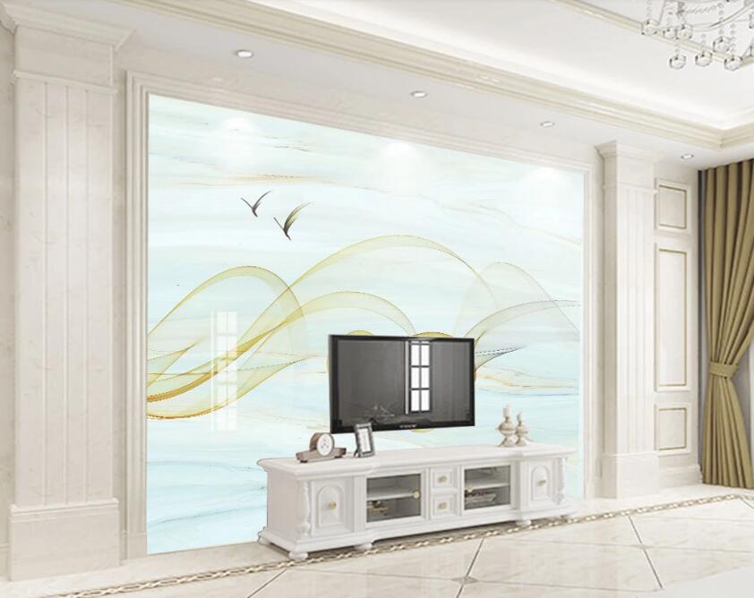 3D Yellow Thin Ribbon 2372 Wall Murals