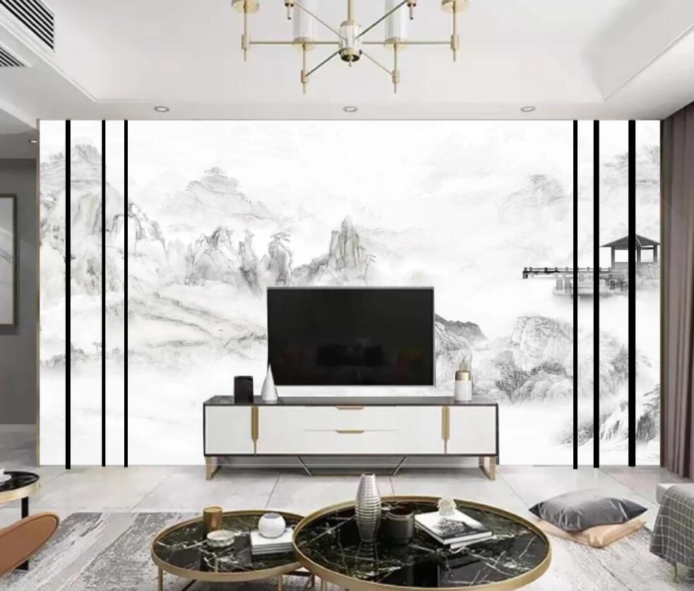 3D Light Green And Elegant Landscape 1259 Wall Murals