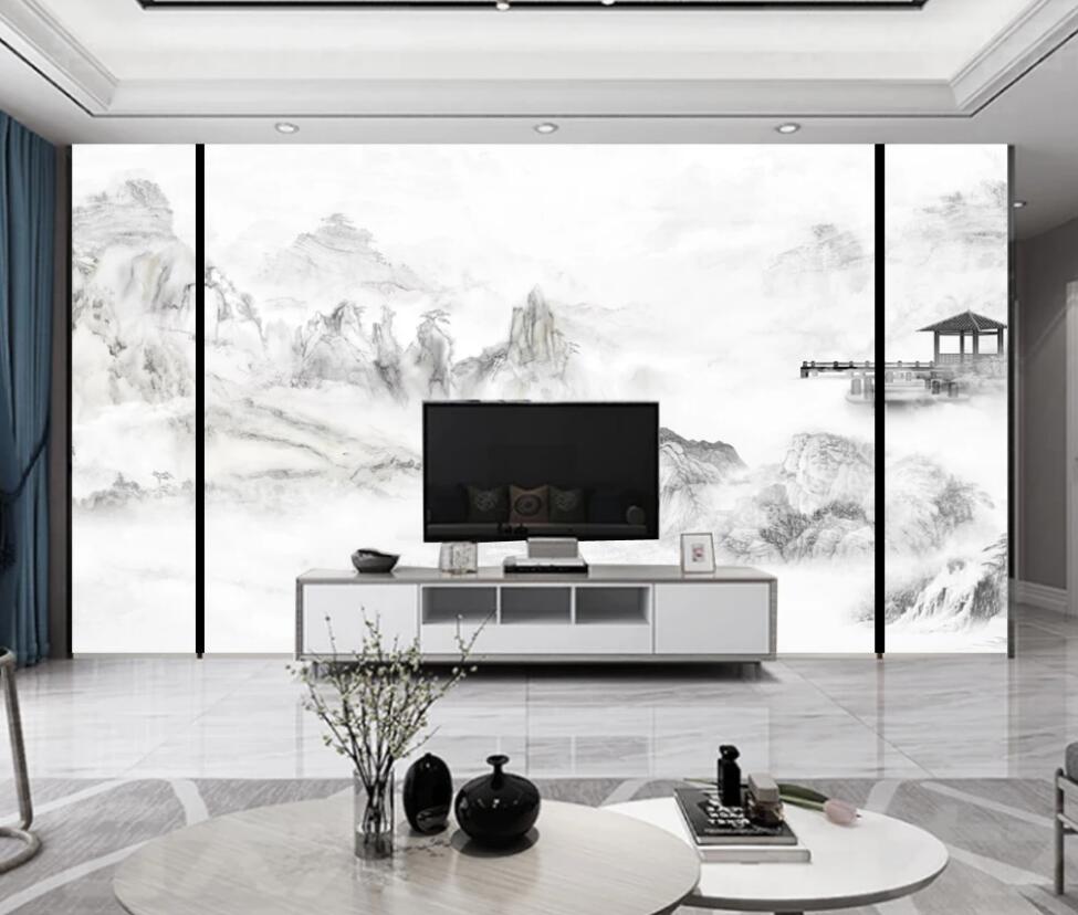 3D Light Green And Elegant Landscape 1259 Wall Murals