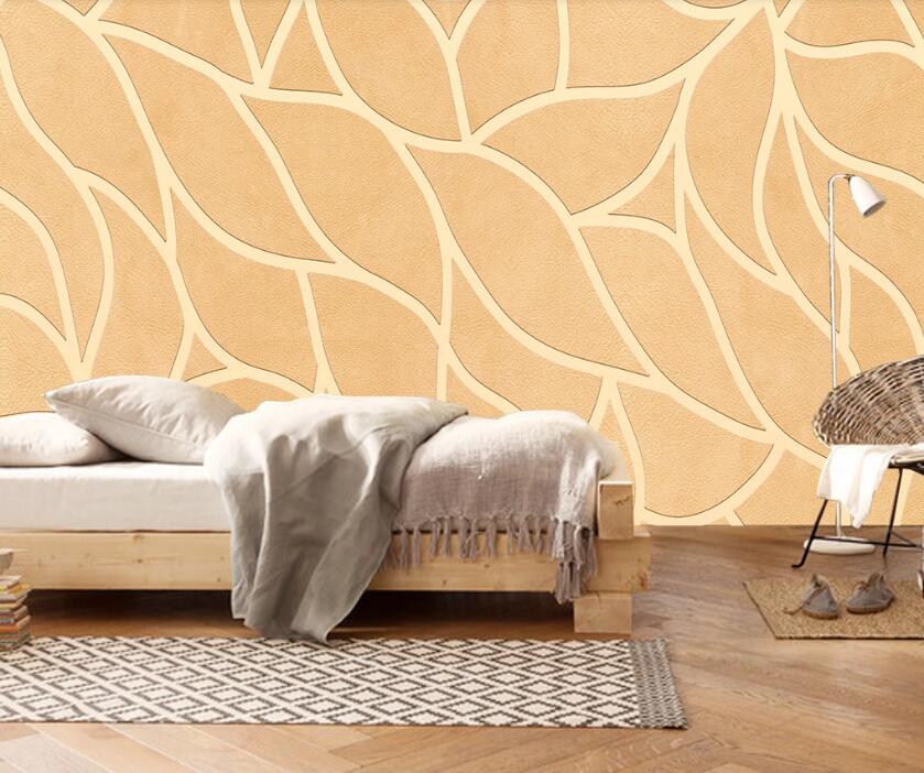3D Yellow Leaf Shape 2370 Wall Murals