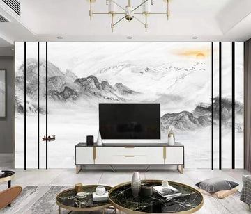3D The Winding Beautiful Ink Mountains 1253 Wall Murals