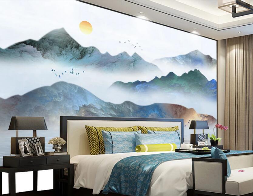 3D Dark Colored Mountains 2366 Wall Murals