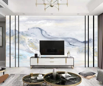 3D Plain And Elegant Three-color Mountains 1249 Wall Murals