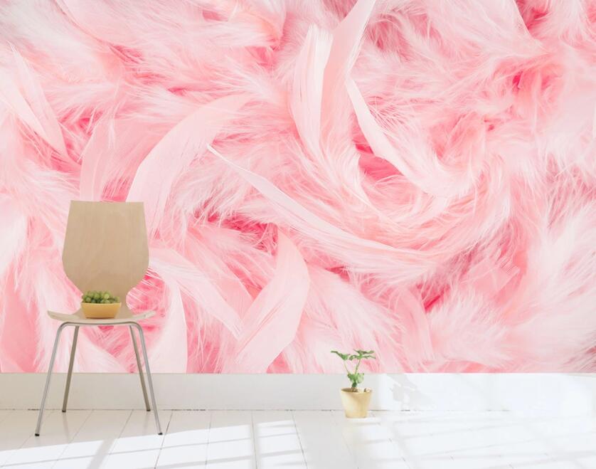 3D Bright Pink Stacked Feathers 2365 Wall Murals