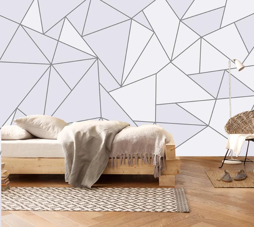 3D Lilac And White Triangles 2355 Wall Murals