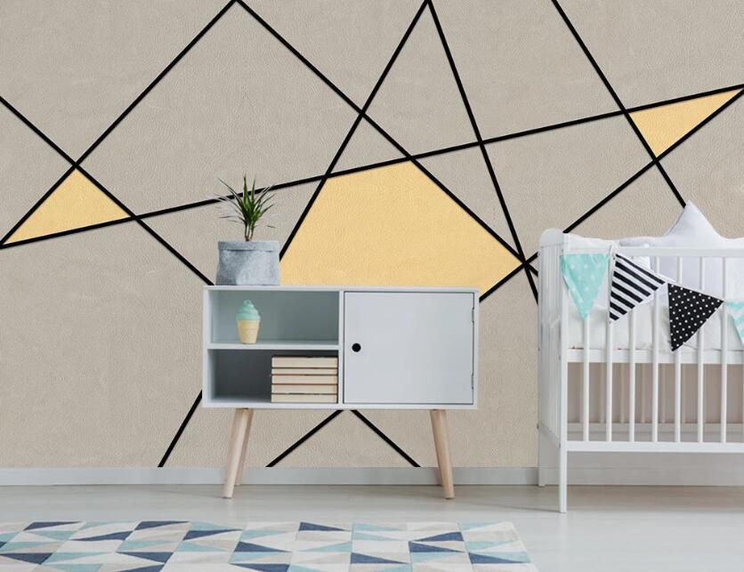 3D Triangle Outlined By Black Lines 2352 Wall Murals