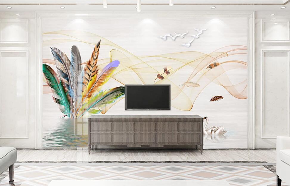 3D Colorful Noble Feathers 2351 Wall Murals