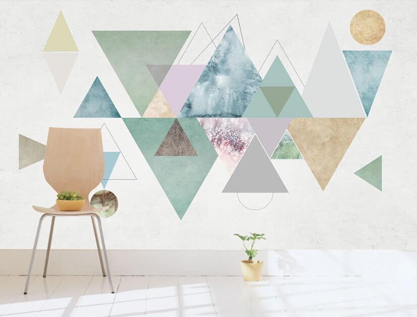 3D Stack Of Multiple Triangle Colors 2347 Wall Murals