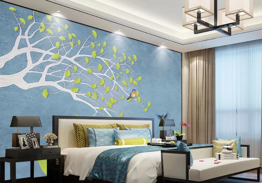 3D Fresh Green Leaves 2344 Wall Murals