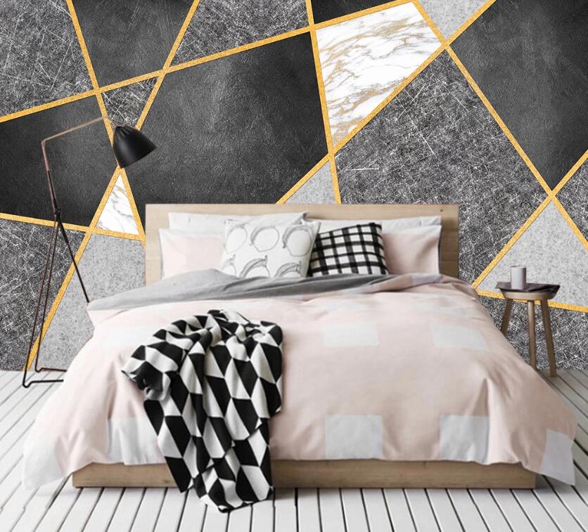 3D Four-color Textured Gold Wire Cutting 2338 Wall Murals